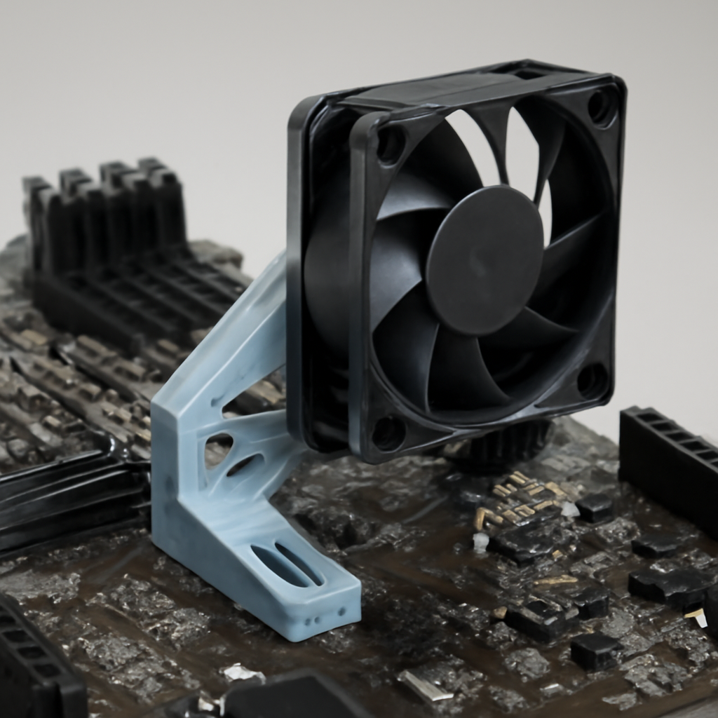 3D-gedruckte Halterung in Nutzung