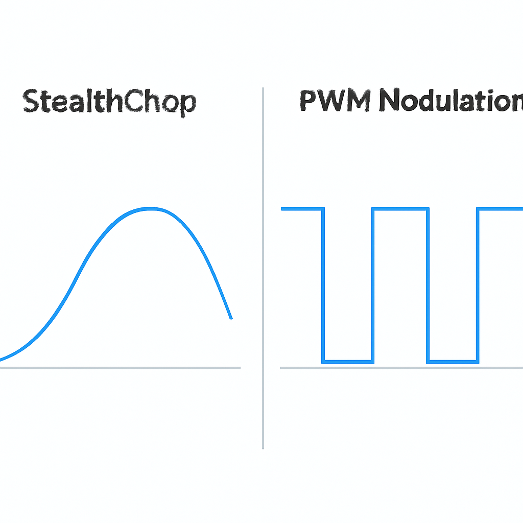 Diagramm StealthChop vs. PWM-Modulation