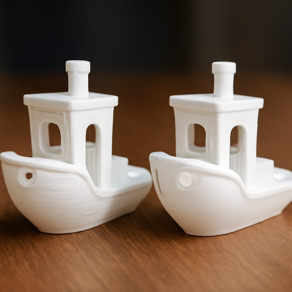 Beispiel-Druck-Qualitätsvergleich mit und ohne Marlin-Anpassungen