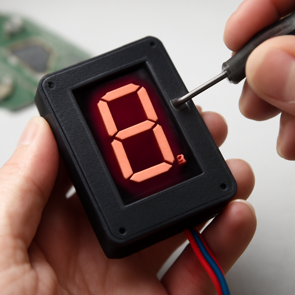 Endmontage eines fertigen Segment-Displays im Gehäuse