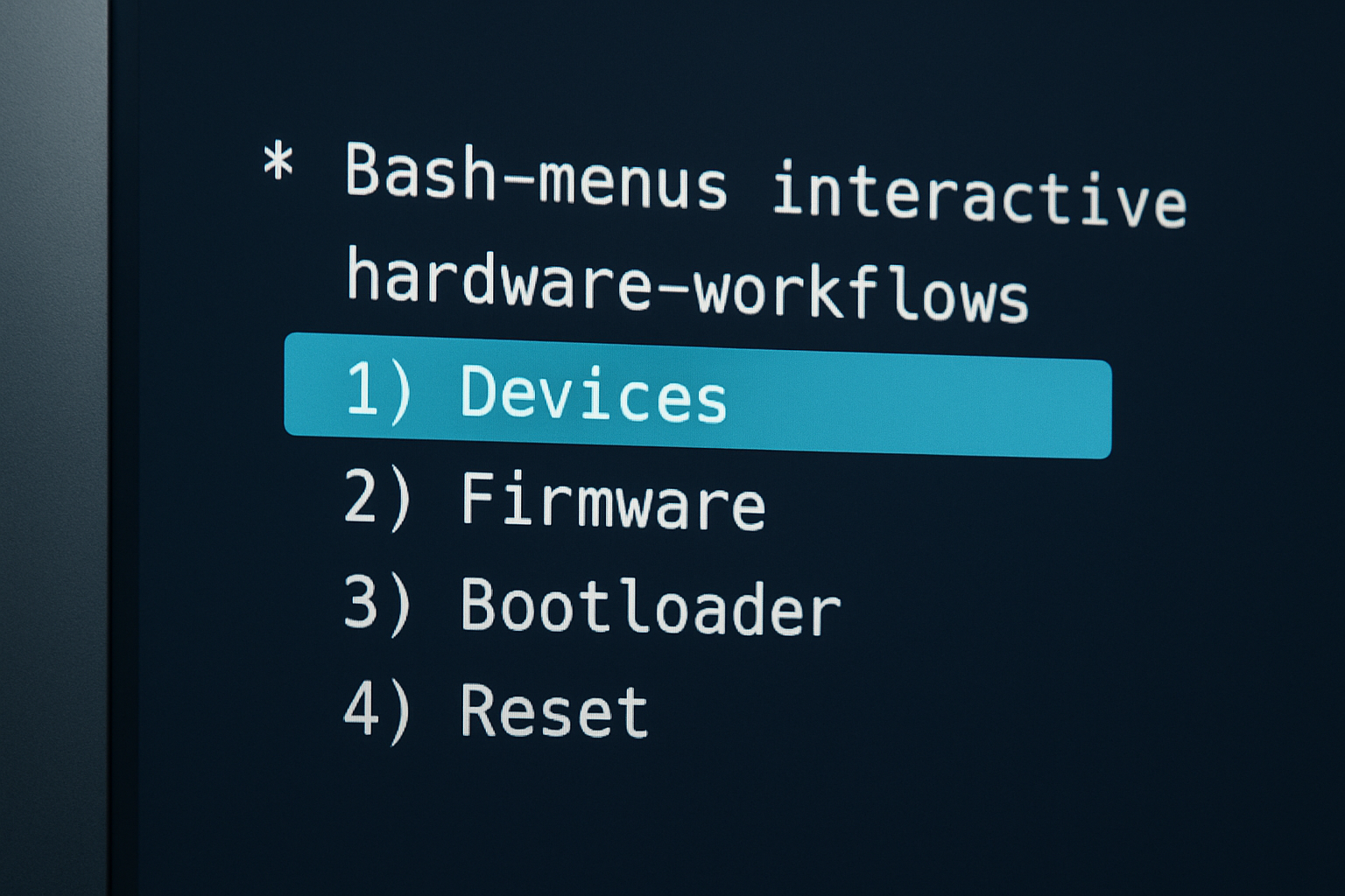 Bash-Menüs im Maker-Alltag: Interaktive Hardware-Workflows mit select