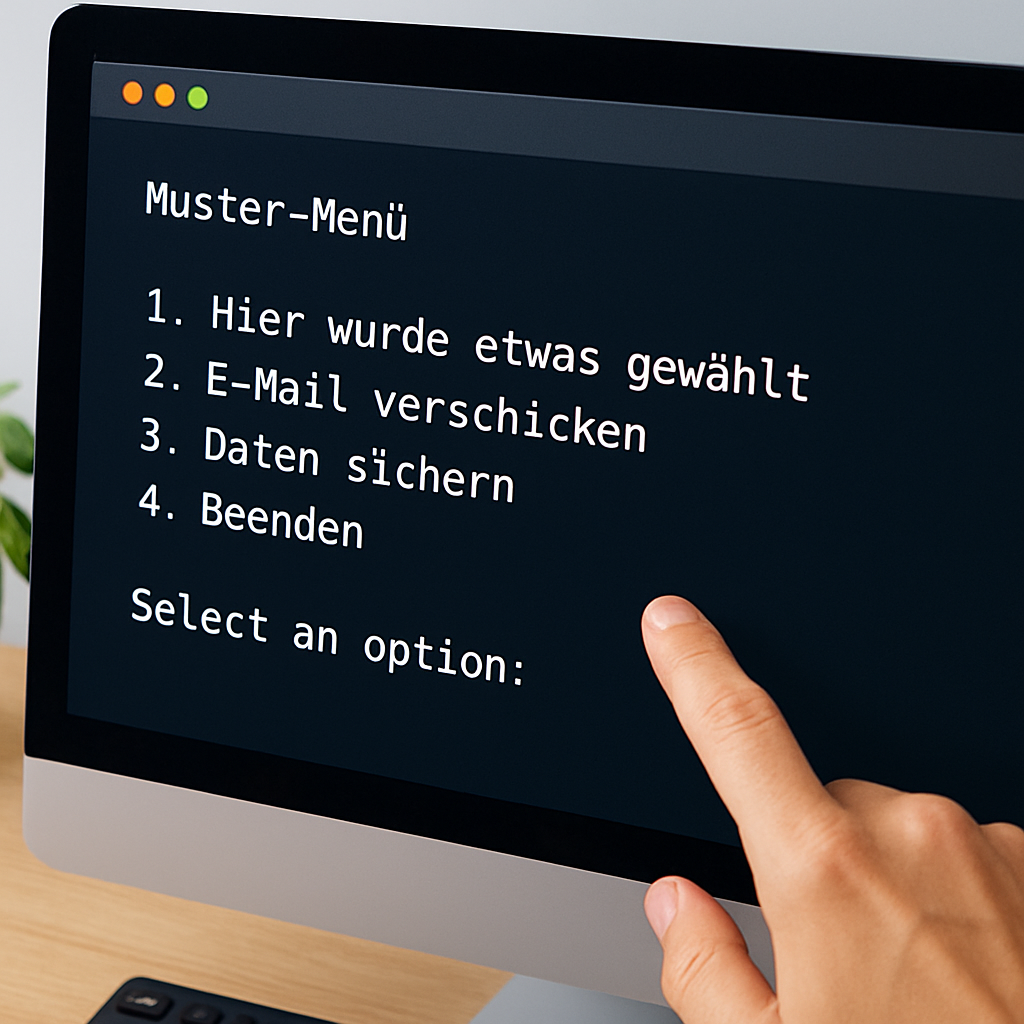 Muster-Menü mit Validierungsschritten