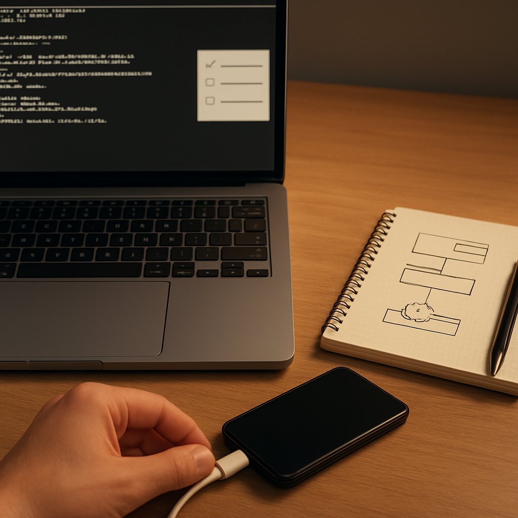 Schrittweise Fehlersuche am Tethering-System auf dem Laptop