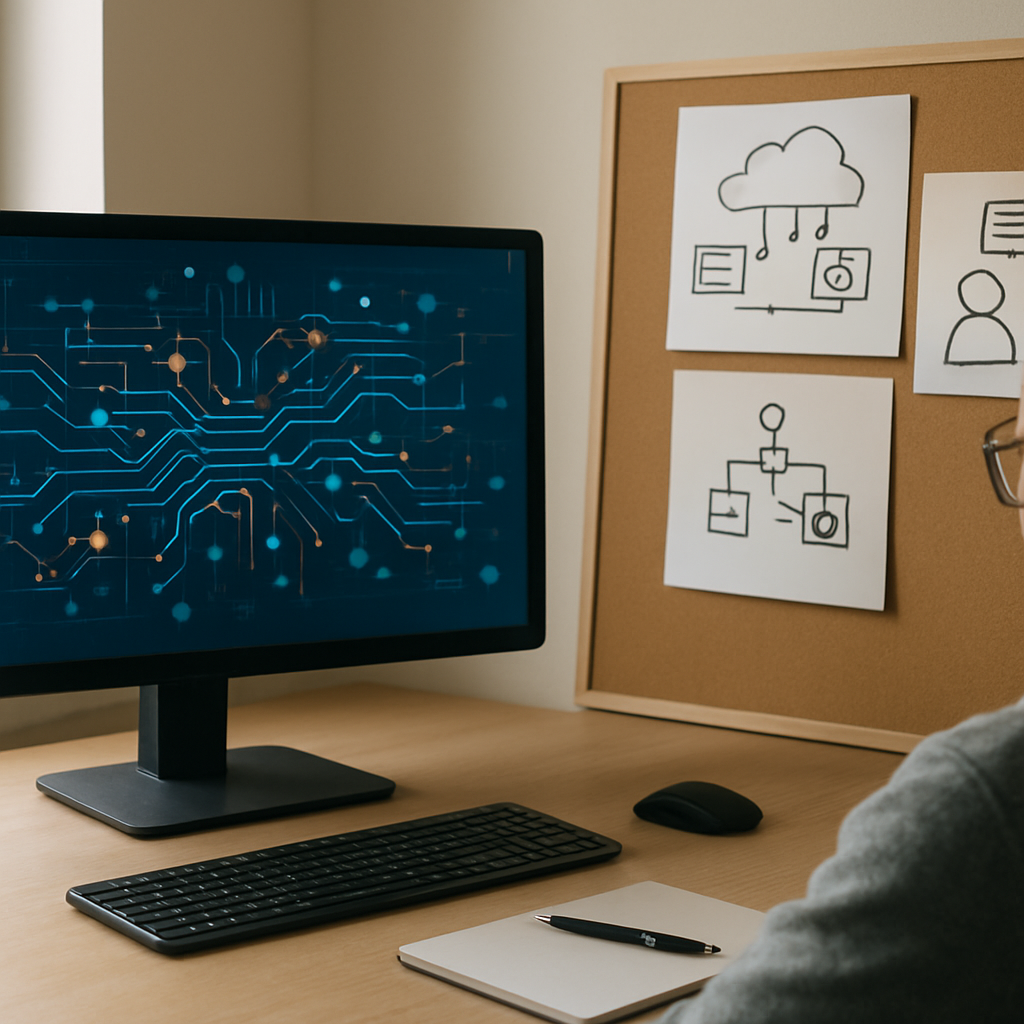 Lernen über Datenflüsse: Bildschirm mit Diagrammdarstellung