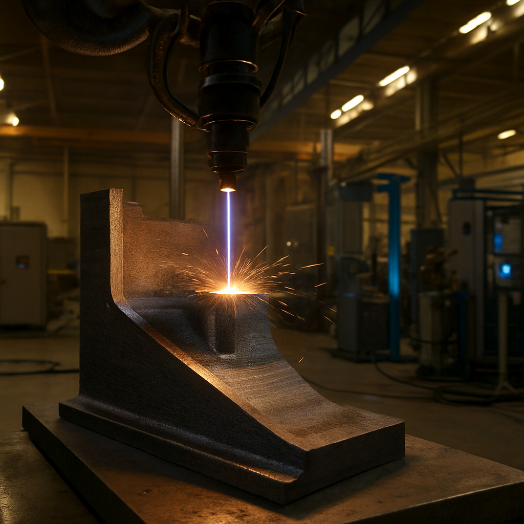 Layer-by-Layer Stahlbauteil im Demonstrator sichtbar
