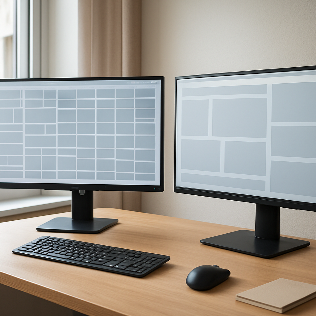 Zweimonitor-Setup mit unterschiedlicher Skalierung im Büro