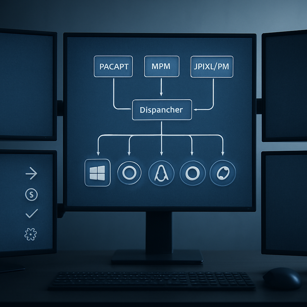 Dispatcher-basierte Wrapper über mehrere Paketmanager