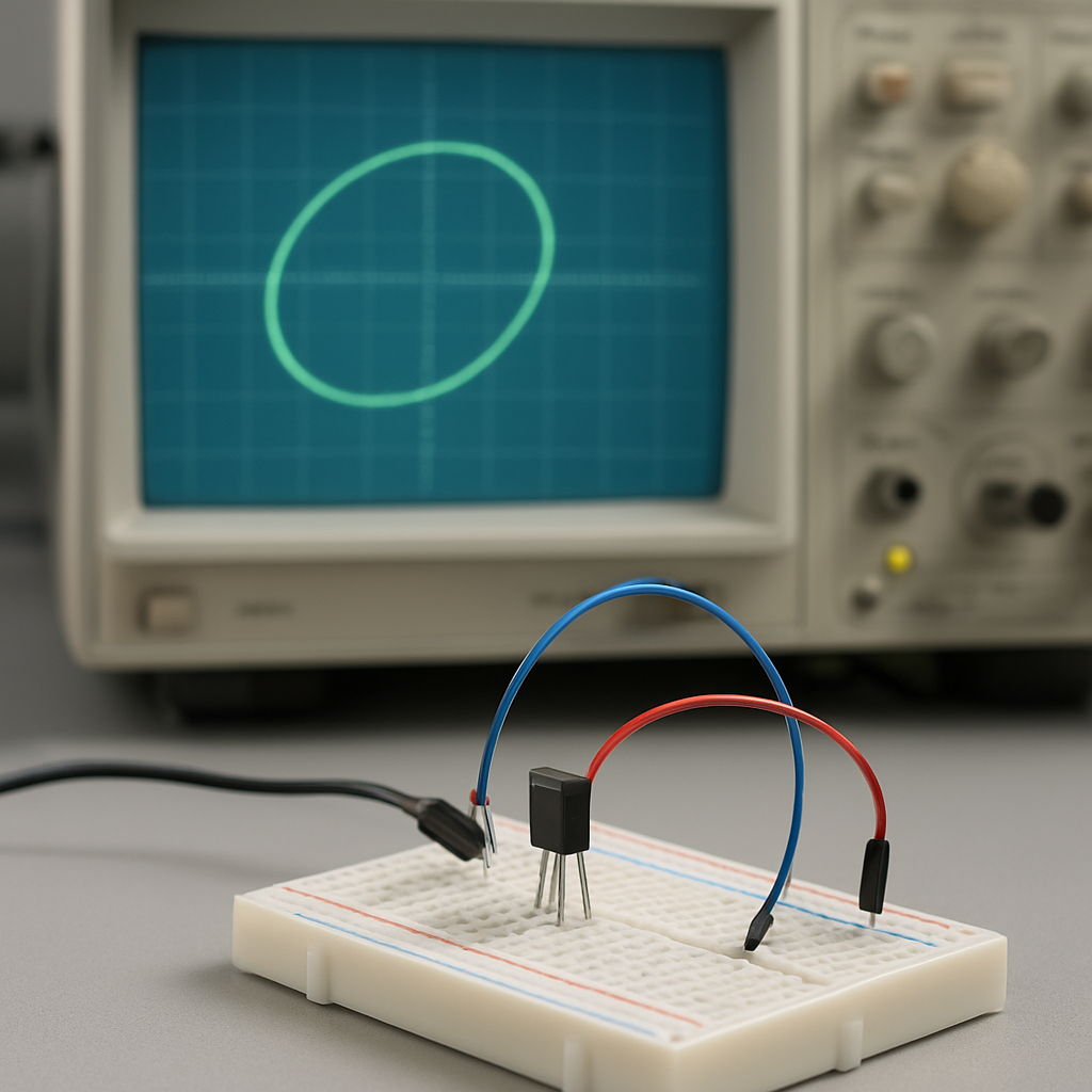 Lissajous-Figur am Oszilloskop mit Bauteil